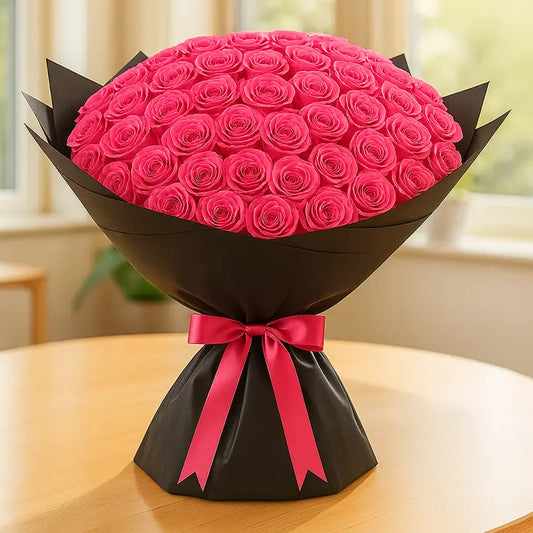 100 Pink Roses Bouquet
