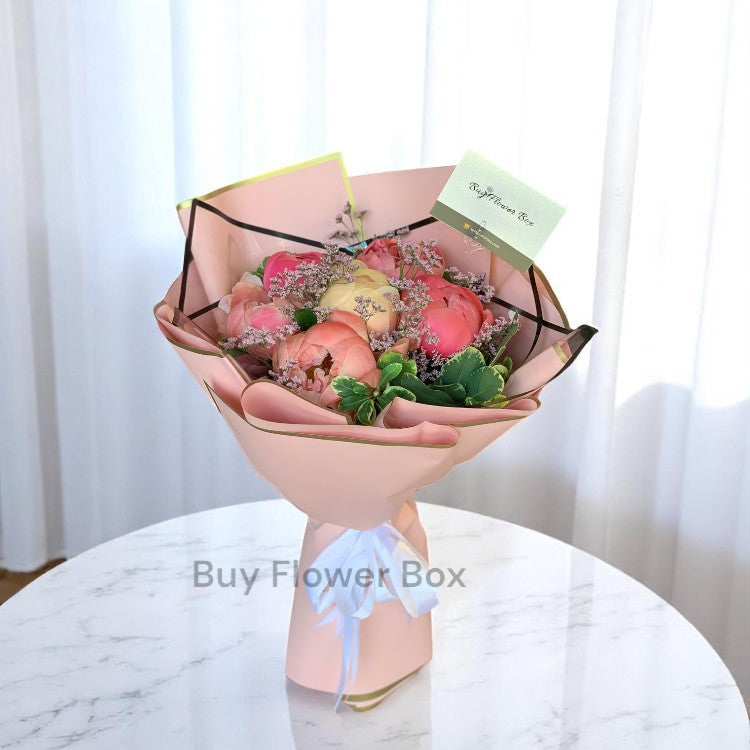6 Mixed Peonies