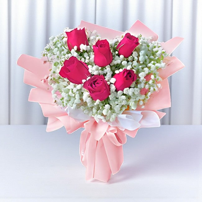 Charming Pink Rose Bouquet