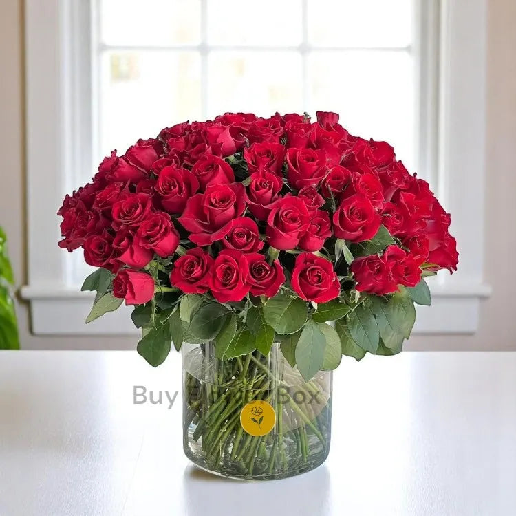 Classic Red Roses Vase