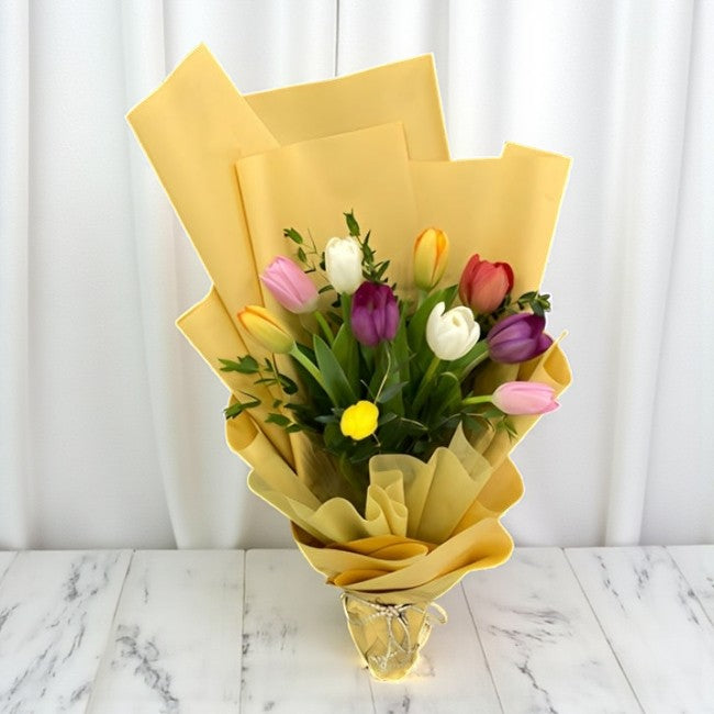 Colorful Tulip Blossom Bouquet