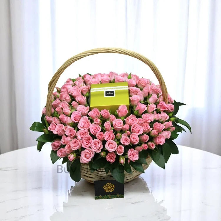 Pink Baby Roses with Patchi