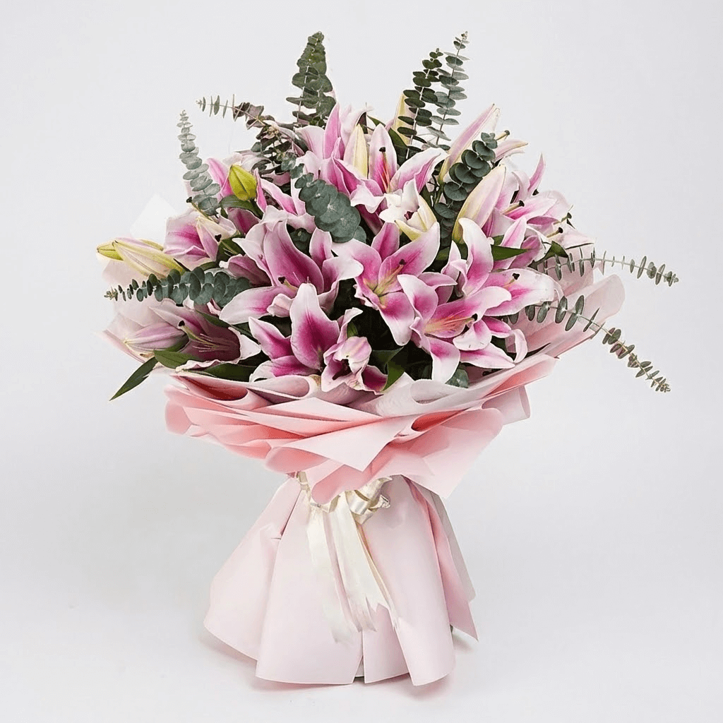 Pink Lily Flower Bouquet | Flower Delivery in Kuwait – Buy Flower Box