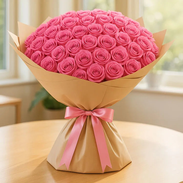100 Pink Roses Bouquet
