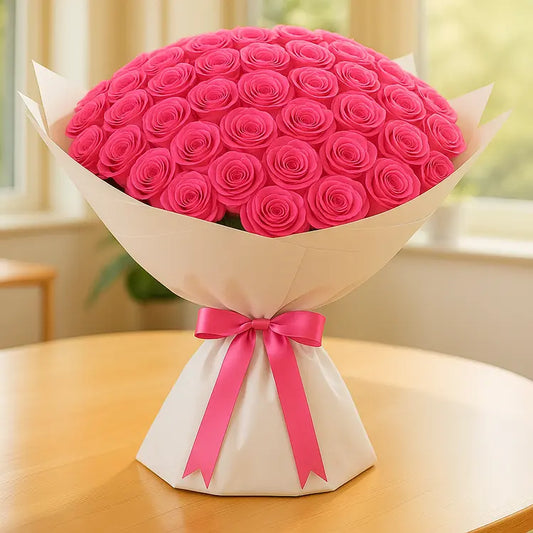 100 Pink Roses Bouquet