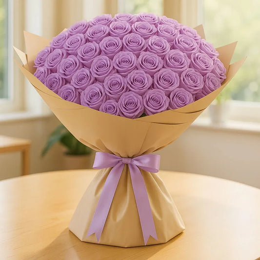 100 Purple Roses Bouquet