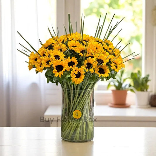 100 Sunflowers Vase