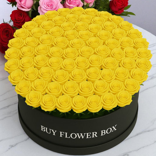 100 Yellow Roses Box