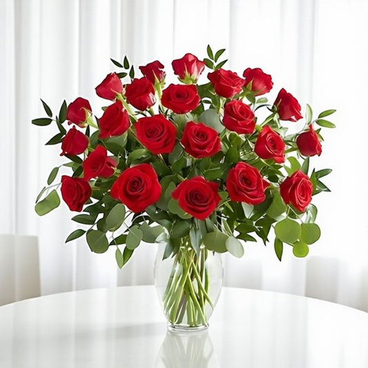 30 Red Roses Vase
