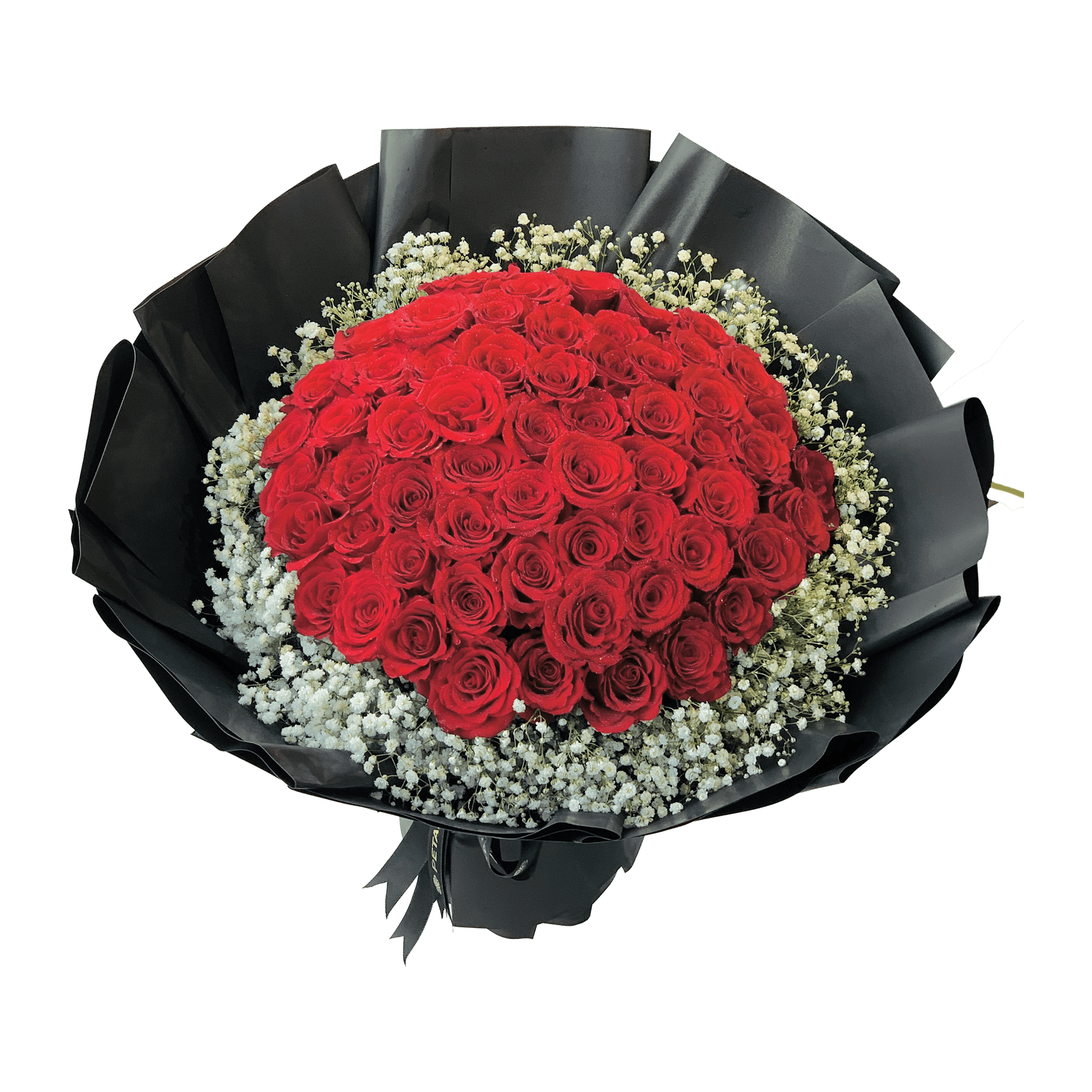 Luxury bouquet of 50 red roses for romantic flower delivery in Kuwait