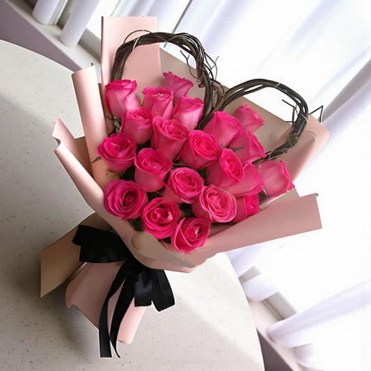 Chic Pink Roses Bouquet
