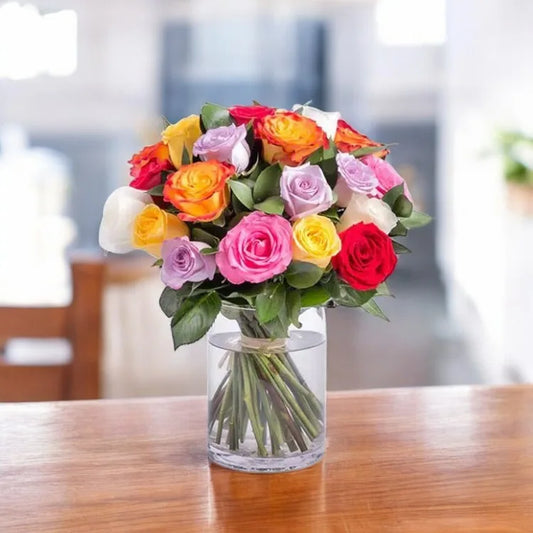 Colorful Roses Vase