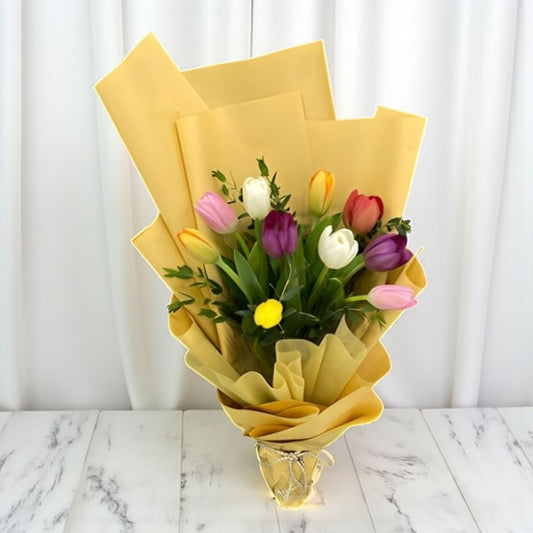 Colorful Tulip Blossom Bouquet