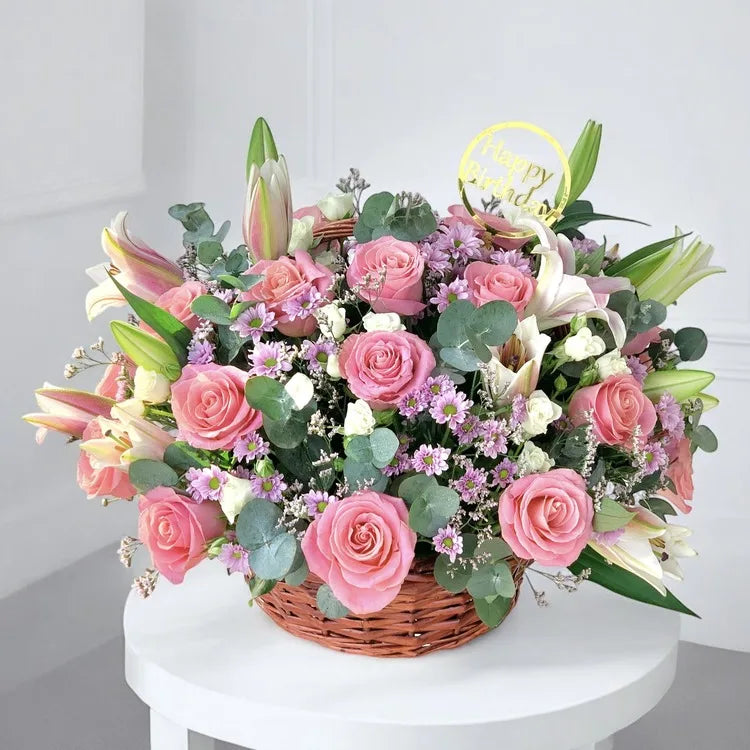 Happy Birthday Flower Basket