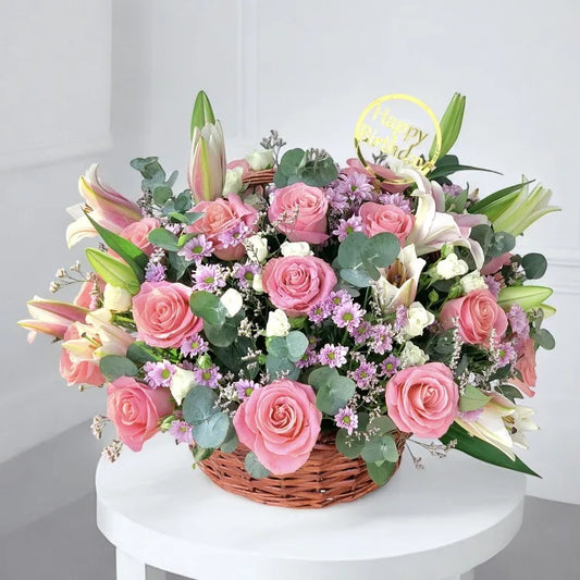 Happy Birthday Flower Basket