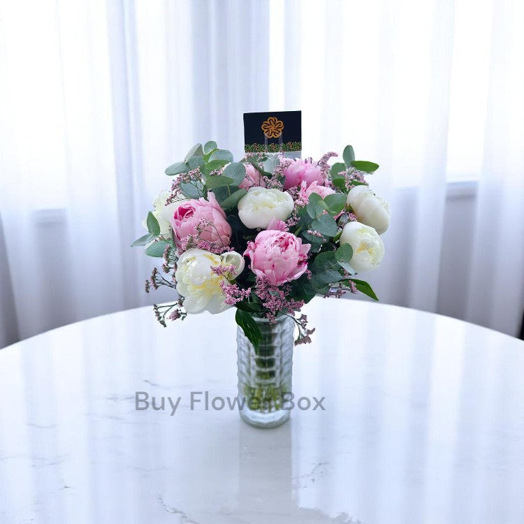 Mixed Peonies Vase