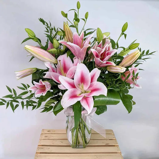 Pink Lilies Vase
