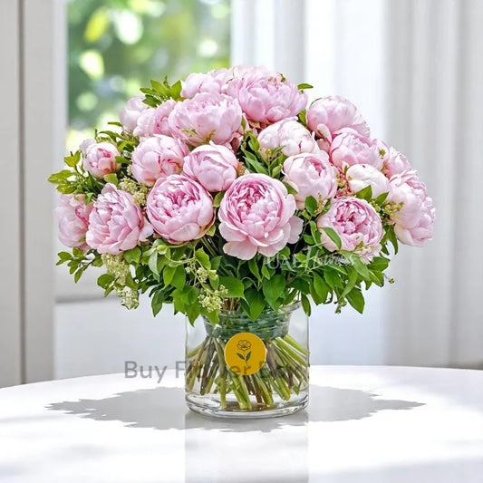Pink Peonies Vase
