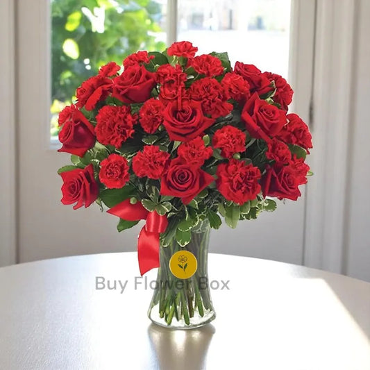 Red Romantic Vase