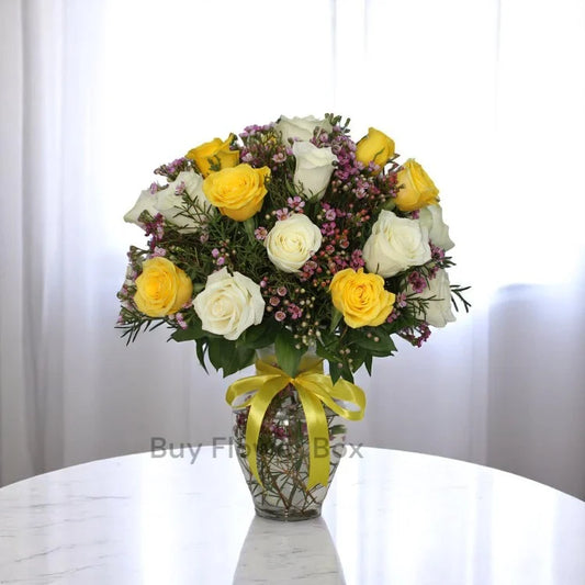 Yellow White Roses