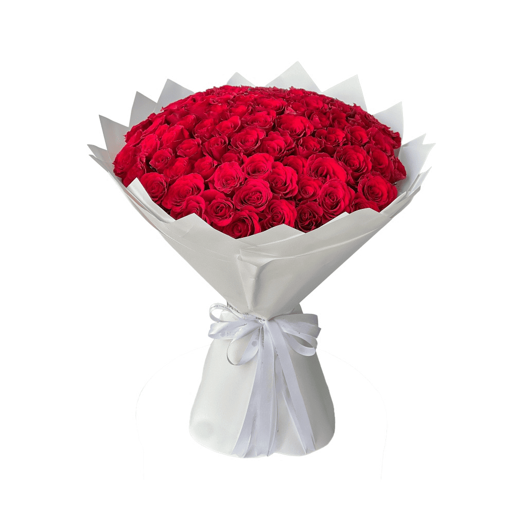 A grand hand-tied bouquet filled with fresh red roses. Ideal for romance, proposals, and special occasions with same day flower delivery across Kuwait.