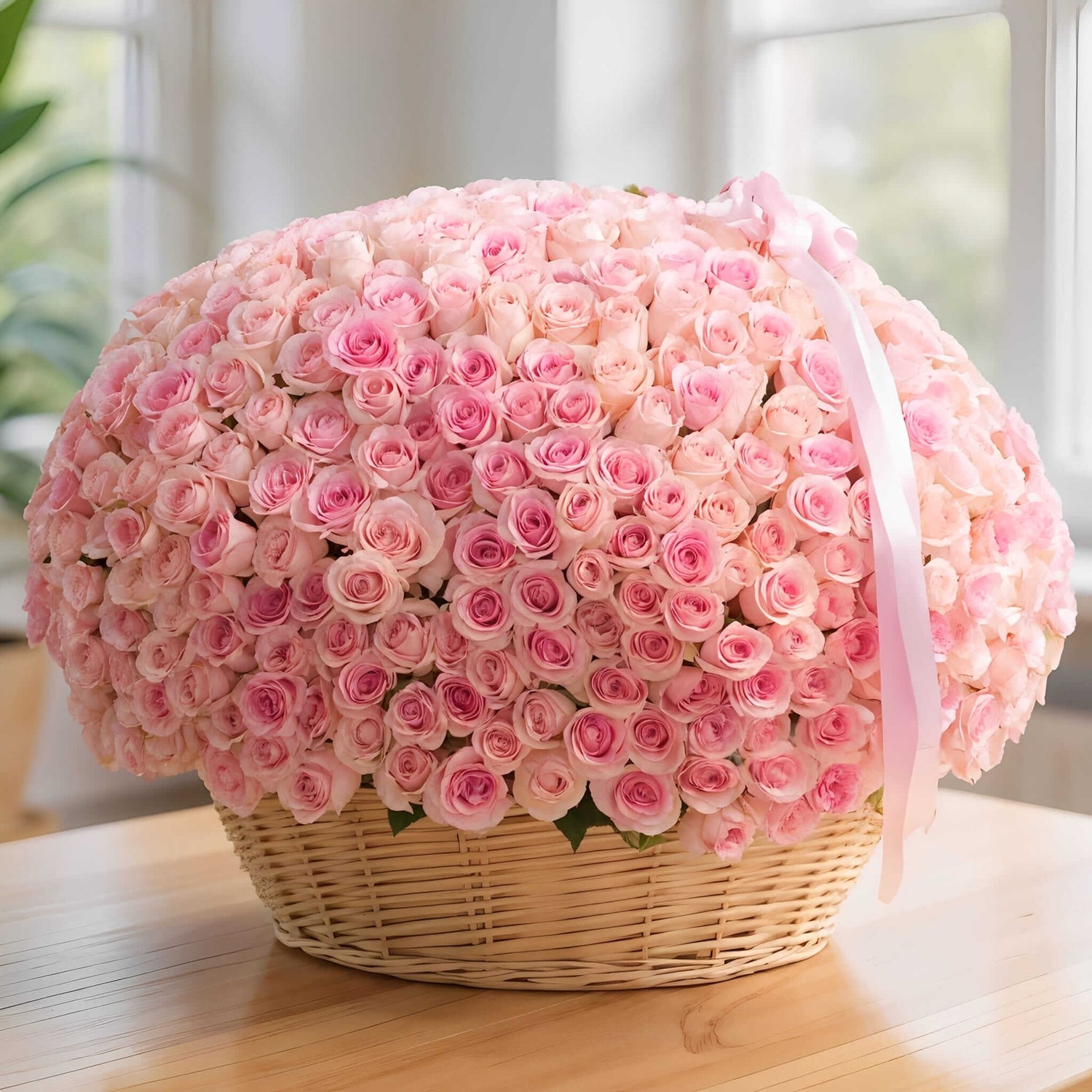Luxurious pink roses flower basket by Buy Flower Box in Kuwait