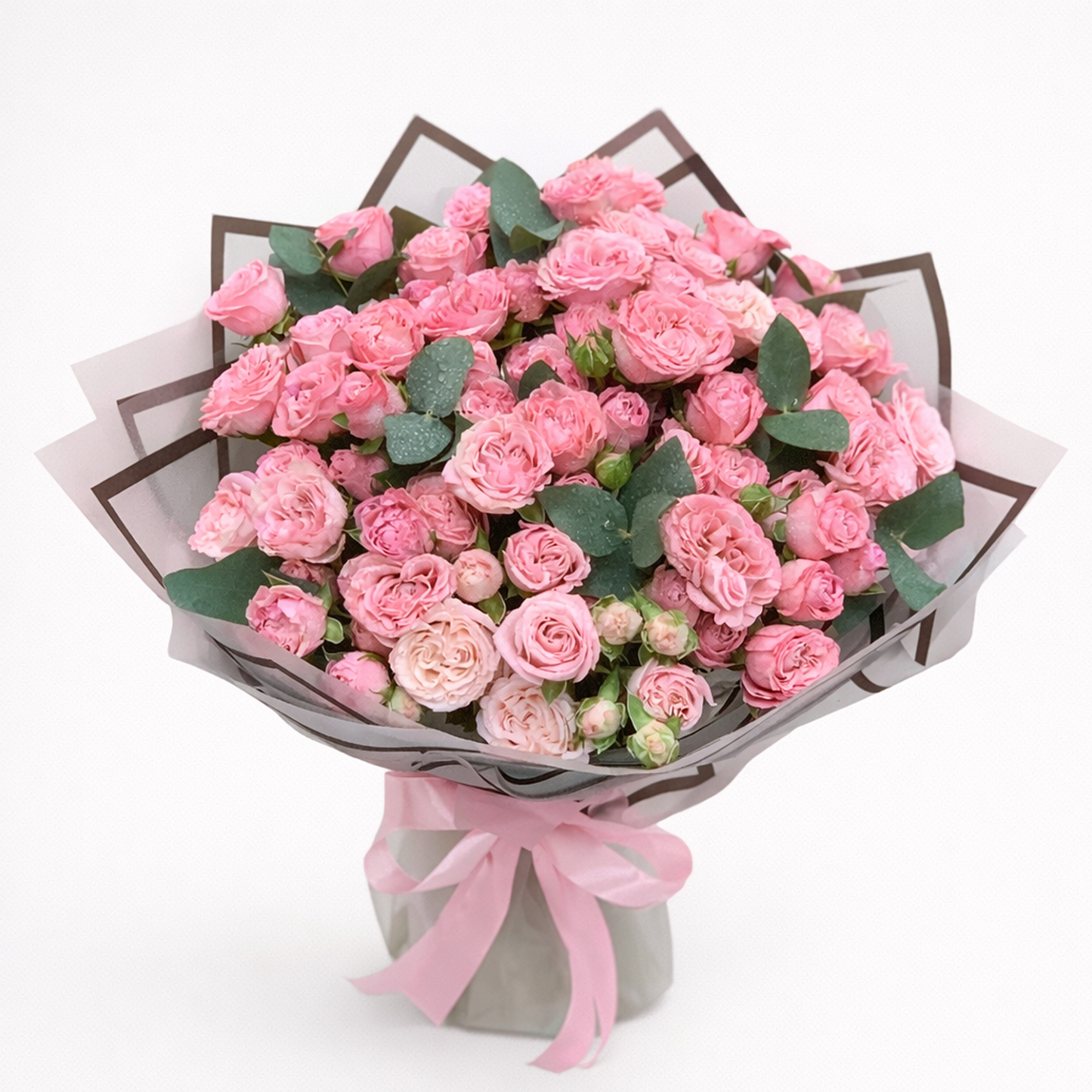 Pink spray rose bouquet with 20 stems for flower delivery in Kuwait