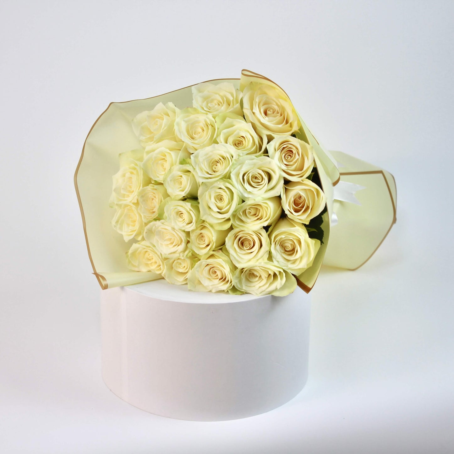 Pure white roses bouquet arranged for elegant flower delivery in Kuwait