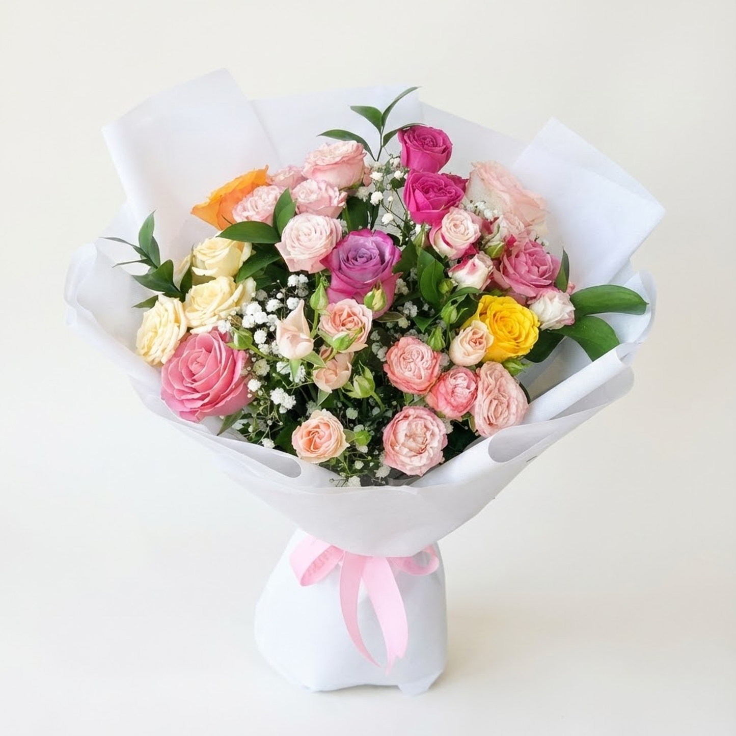 Mixed roses and spray roses bouquet by Buy Flower Box, available in Kuwait